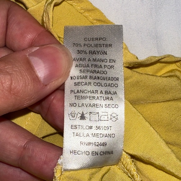 Milk & Honey | Faux Wrap V Neck Peplum Tie Waist Short Ruffle Sleeve Blouse - Picture 8 of 13